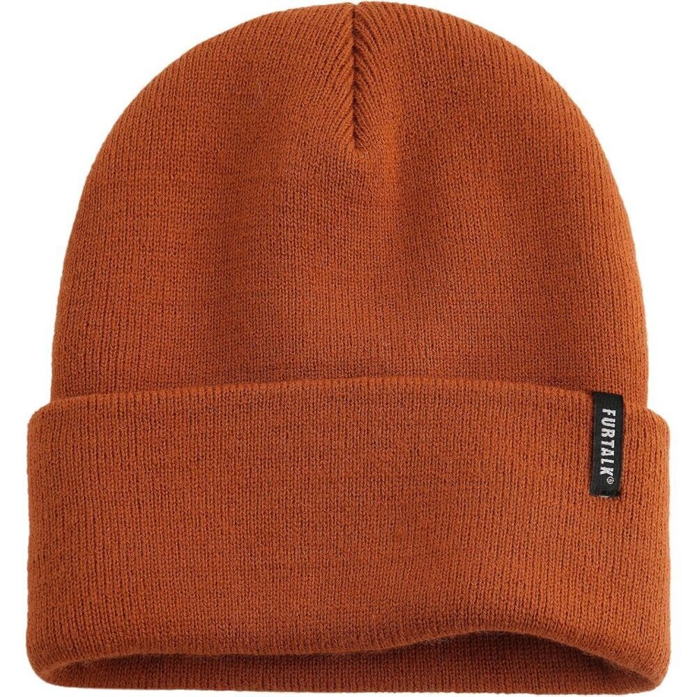🆕 Women Brown Knit Beanie Hat Acrylic Winter Soft Wearing Warm Unisex Cuffed